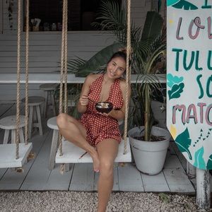 Rust Polka Dot Romper